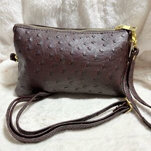 Brown Leather Clutch or crossbody